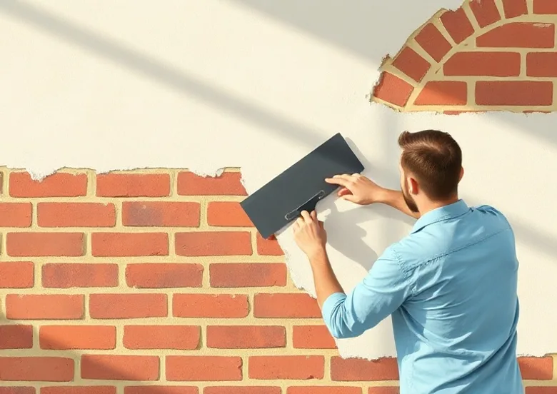Application d'un enduit décoratif à la lisseuse sur un mur
